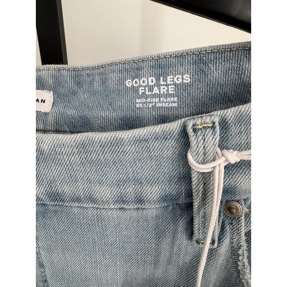 Good American Good Legs Flare Jeans Size 30 Light Wash Deep V Yoke NWT - NEW - Picture 8 of 10